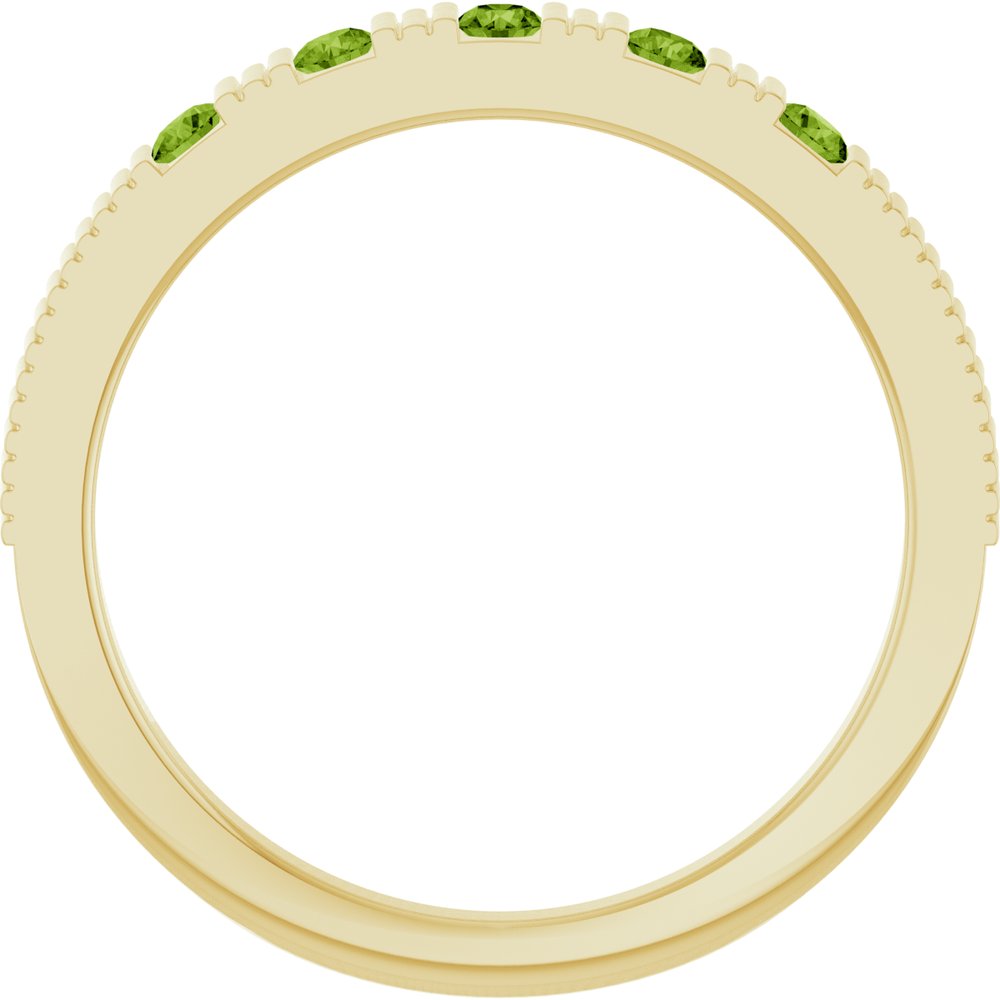 14K Yellow Natural Peridot Stackable Ring