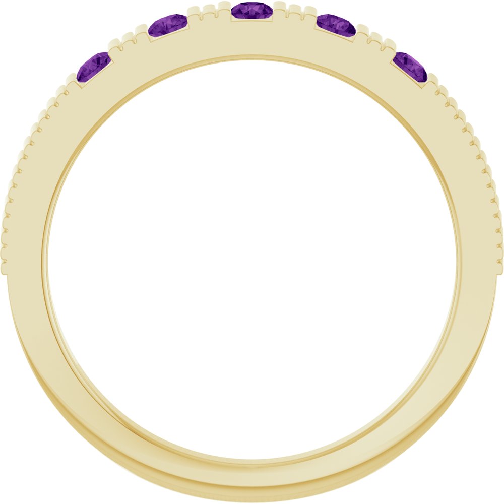 14K Yellow Natural Amethyst Stackable Ring