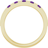 14K Yellow Natural Amethyst Stackable Ring