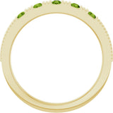 14K Yellow Gold Natural Peridot Stackable Ring