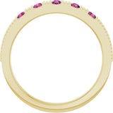 14K Yellow Gold Natural Pink Tourmaline Stackable Ring