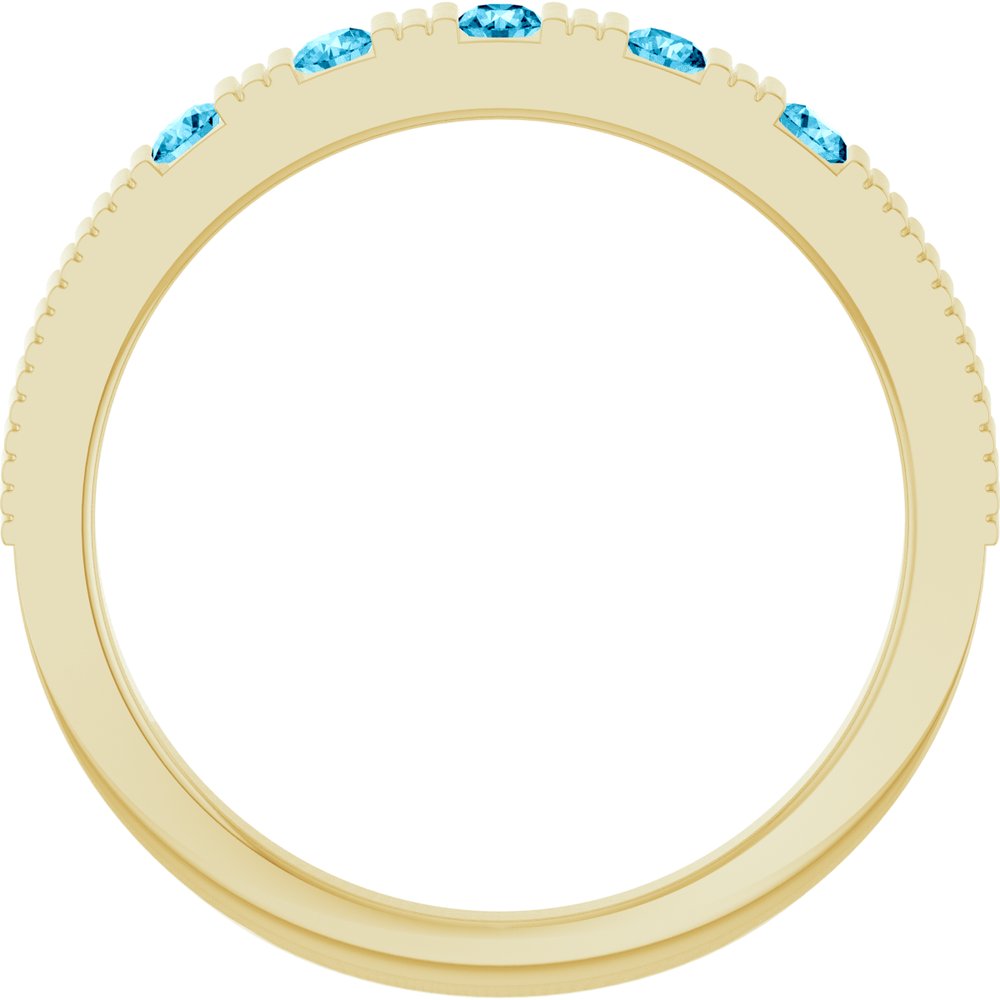 14K Yellow Natural Aquamarine Stackable Ring