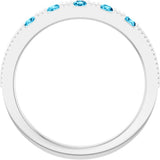 14K White Gold Natural Aquamarine Stackable Ring