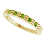 14K Yellow Gold Natural Peridot Stackable Ring