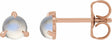 14K Rose Gold Cabochon Natural Rainbow Moonstone Stud Earrings
