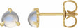 14K Yellow Gold Cabochon Natural Rainbow Moonstone Stud Earrings