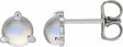 Sterling Silver Cabochon Natural Rainbow Moonstone Stud Earrings