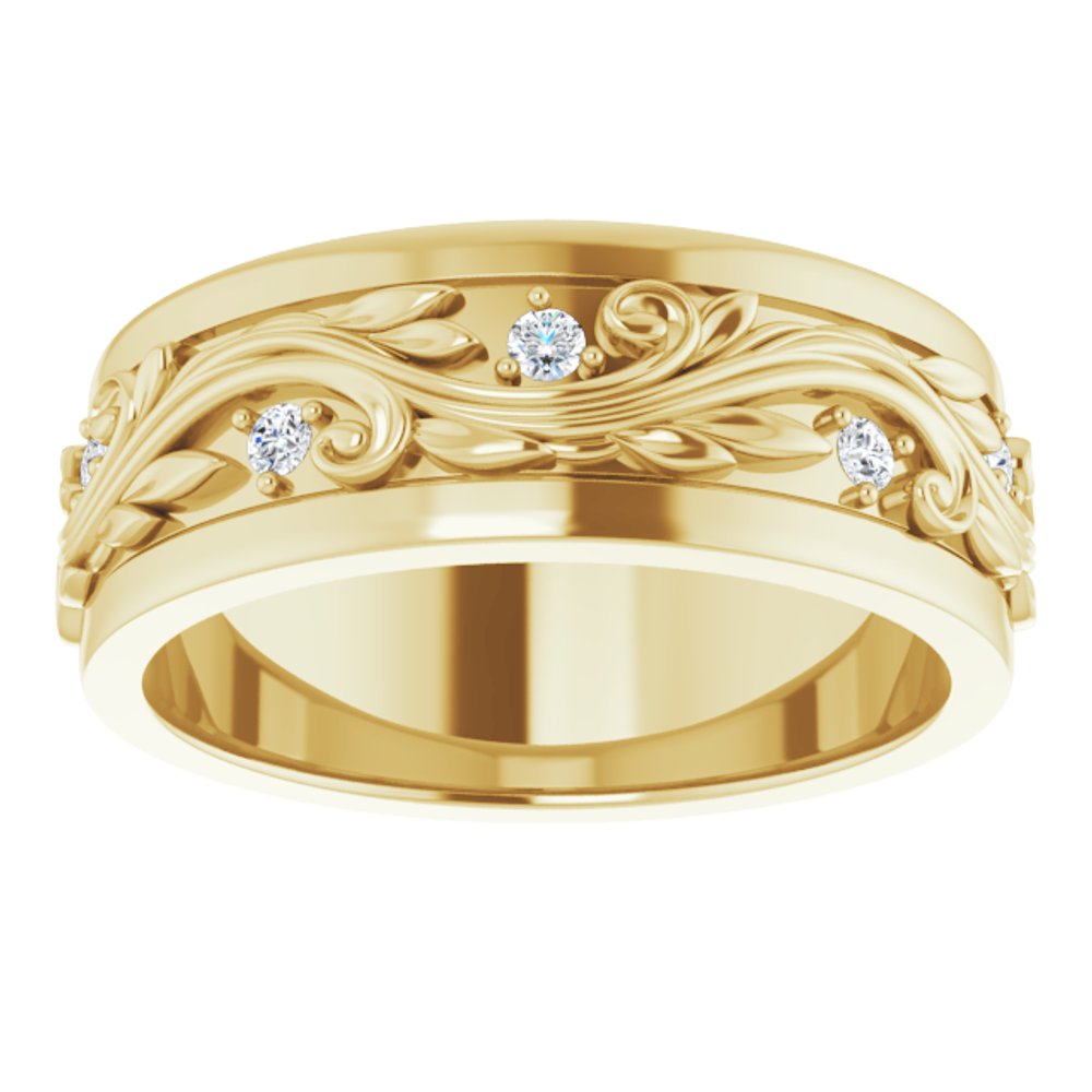 14K Yellow Gold 1/4 CTW Natural Diamond Band  Size 9.5