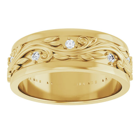 14K Yellow Gold 1/4 CTW Natural Diamond Band Size 10