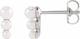 14K White Graduated Cultured White Freshwater Pearl Earrings 