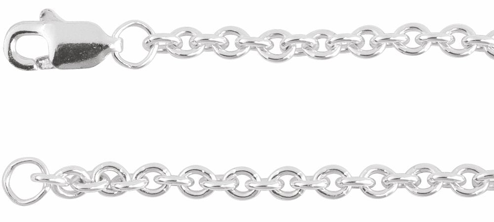 Sterling Silver 2.4 mm Cable 18" Chain
