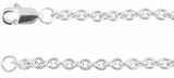 Sterling Silver 2.4 mm Cable 16" Chain