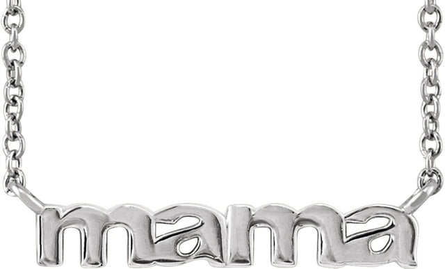 14K White Gold Mama 16" Necklace