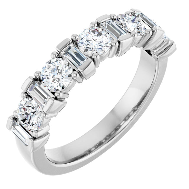 14K White Gold 1 1/8 CTW Natural Diamond Anniversary Band