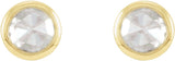 14K Yellow .07 CTW Rose-Cut Natural Diamond Bezel-Set Earrings