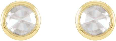 14K Yellow .07 CTW Rose-Cut Natural Diamond Bezel-Set Earrings