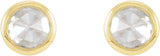 14K Yellow .07 CTW Rose-Cut Natural Diamond Bezel-Set Earrings