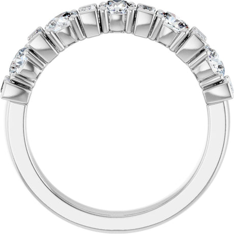 14K White Gold 1 1/8 CTW Natural Diamond Anniversary Band