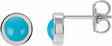 Sterling Silver Cabochon Natural Turquoise Bezel-Set Solitaire Earrings