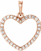 14K Rose Gold 1/5 CTW Natural Diamond Heart Pendant