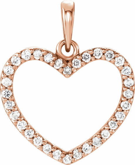 14K Rose Gold 1/5 CTW Natural Diamond Heart Pendant