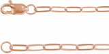10K Rose Gold 2.1 mm Paperclip-Style 16" Chain