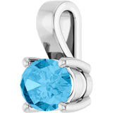 Sterling Silver Natural Swiss Blue Topaz Pendant