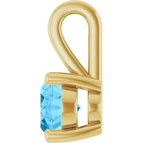 14K Yellow Gold Natural Swiss Blue Topaz Charm/Pendant