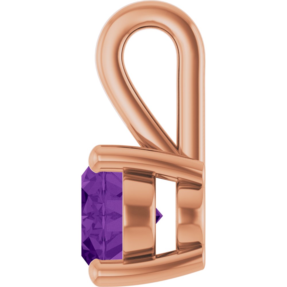 14K Rose Gold Natural Amethyst Charm/Pendant