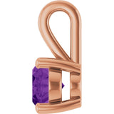 14K Rose Gold Natural Amethyst Charm/Pendant