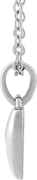 Sterling Silver Puffed Heart 16-18" Necklace