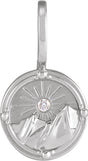 Sterling Silver .015 CT Natural Diamond Earth Element Charm/Pendant
