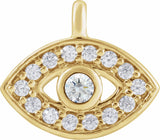 14K Yellow Petite Pavé™ .06 CTW Natural Diamond Evil Eye Dangle