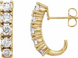 14K Yellow 1 1/2 CTW Lab-Grown Diamond Hoop Earrings