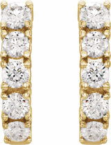 14K Yellow 1 1/2 CTW Lab-Grown Diamond Hoop Earrings