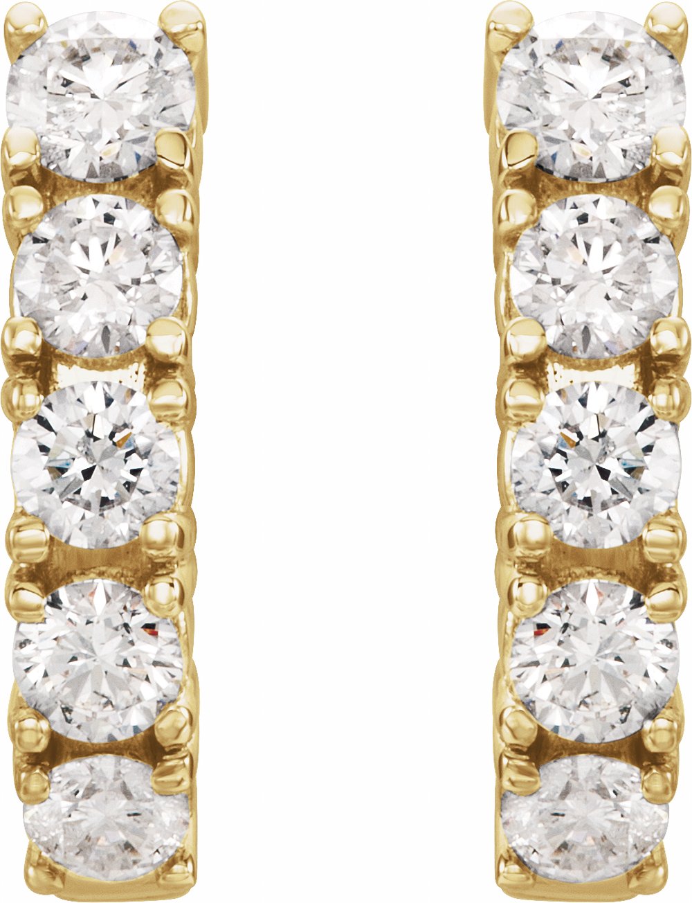 14K Yellow 1 1/2 CTW Lab-Grown Diamond Hoop Earrings