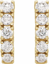 14K Yellow 1 1/2 CTW Lab-Grown Diamond Hoop Earrings