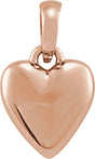 14K Rose Puffed Heart Pendant