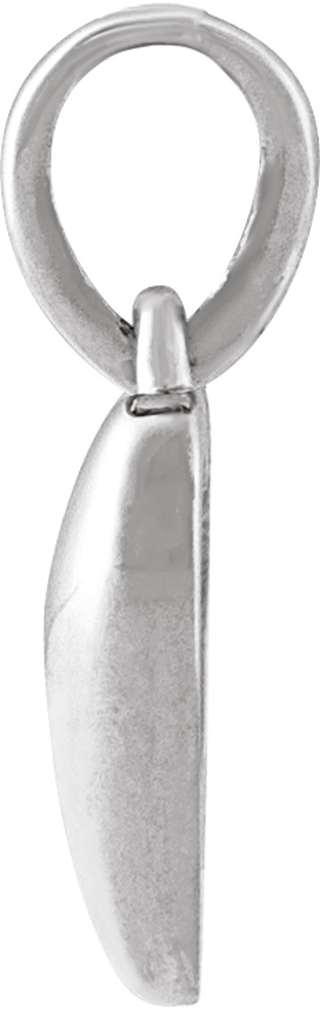 14K White Puffed Heart Pendant