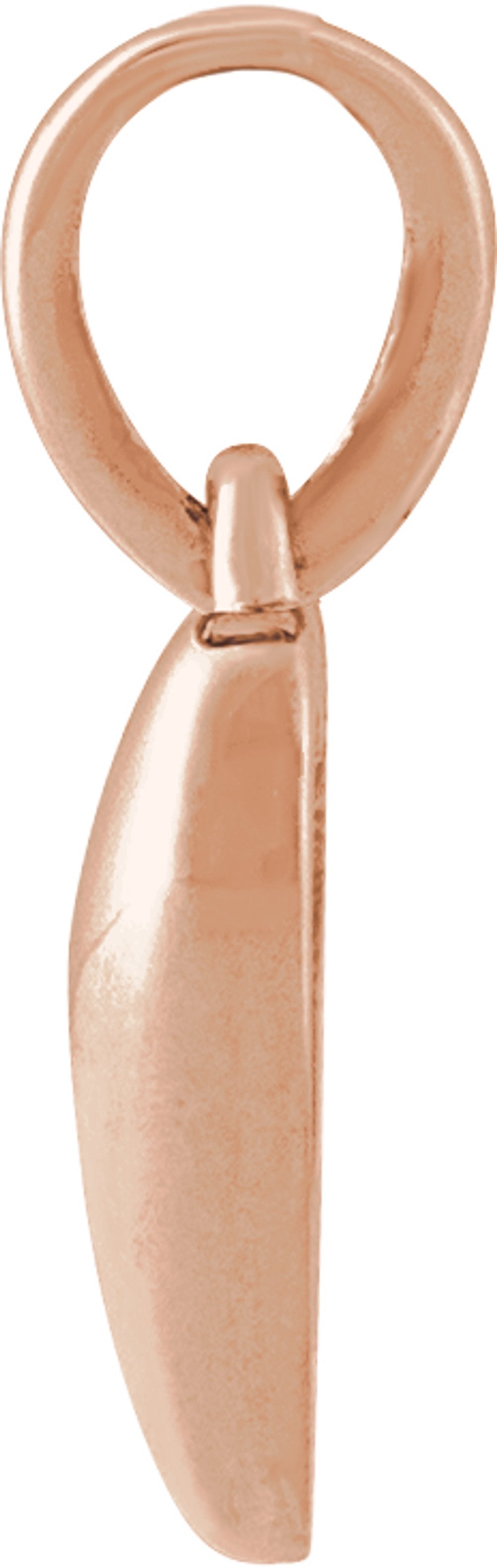 14K Rose Puffed Heart Pendant