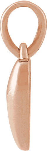 14K Rose Puffed Heart Pendant