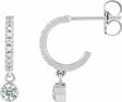 14K White Gold 1/4 CTW Natural Diamond French-Set 16.1 mm Hoop Earrings