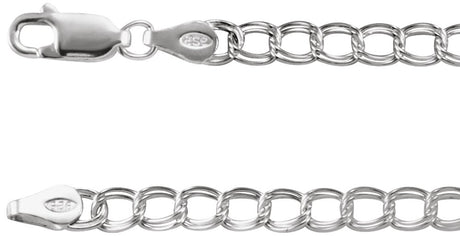 Sterling Silver 4 mm Double Link Curb 7" Chain
