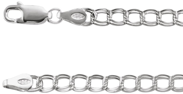 Sterling Silver 4 mm Double Link Curb 7" Chain