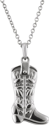 Sterling Silver Cowboy Boot 16-18" Necklace
