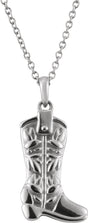 Sterling Silver Cowboy Boot 16-18" Necklace