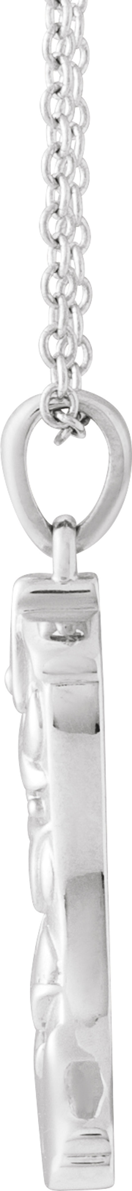 14K White Cowboy Boot 16-18" Necklace