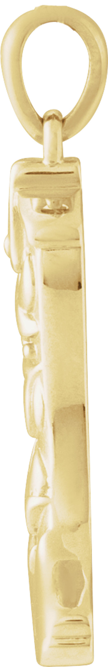 14K Yellow Gold Cowboy Boot Pendant