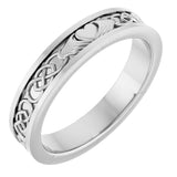 Sterling Silver 2.6 mm Claddagh Flat Band