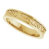 14K Yellow Gold 2.6 mm Claddagh Flat Band